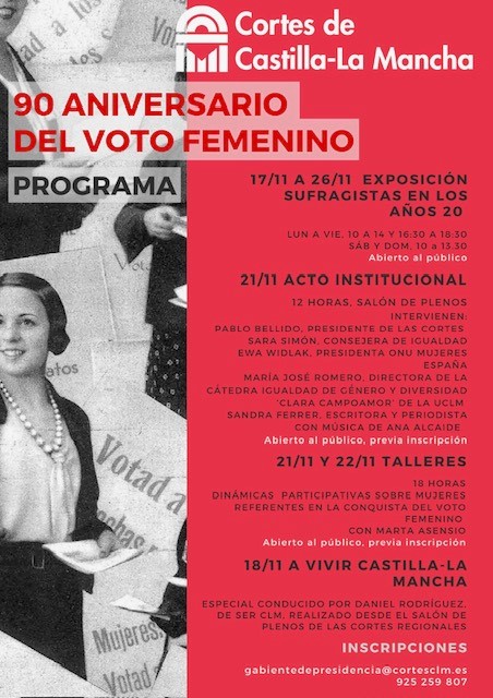 Programa de actividades 90 aniversario del voto femenino