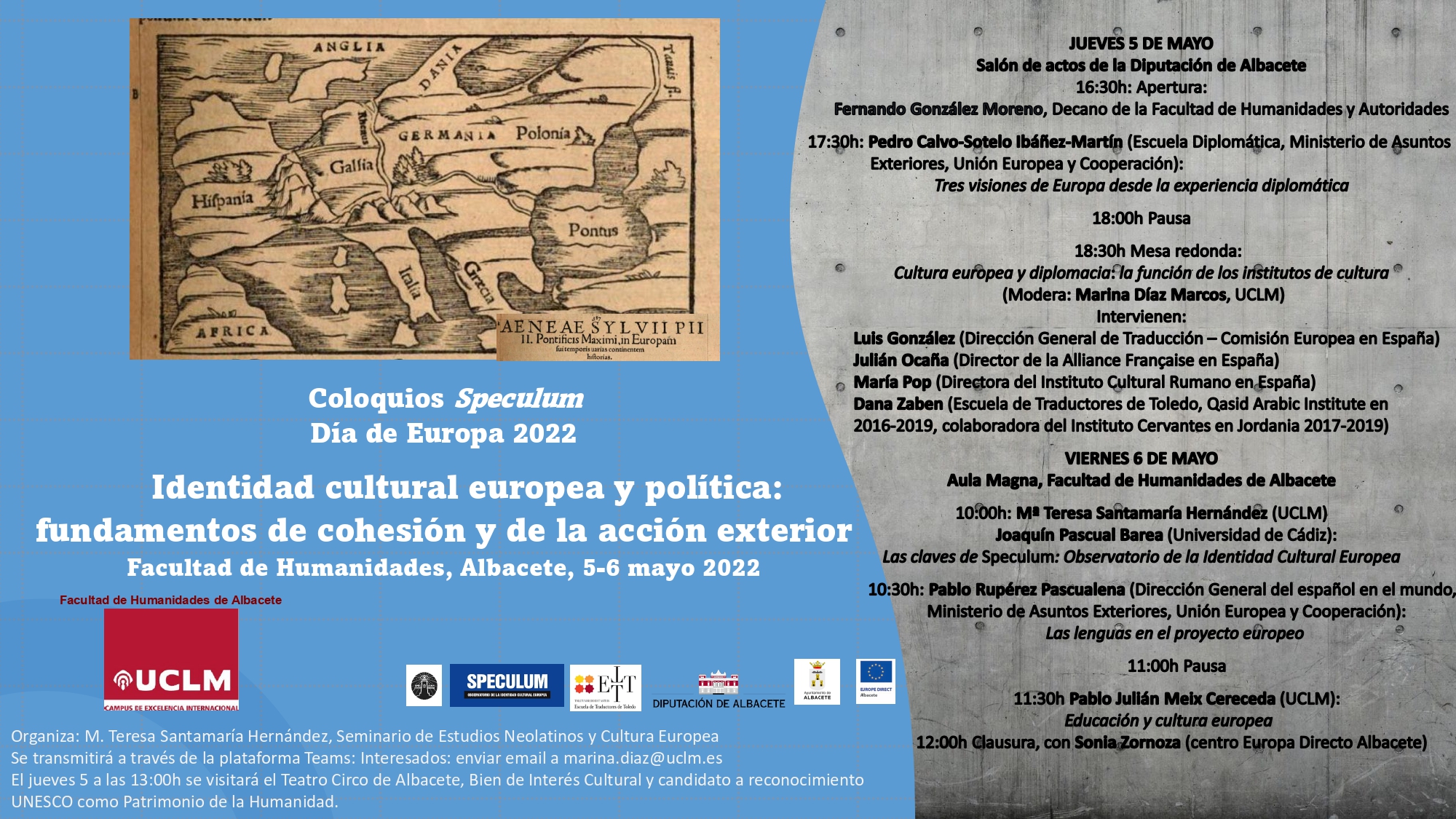 Coloquios Speculum: «Identidad cultural europea y política: fundamentos de cohesión y de la acción exterior»