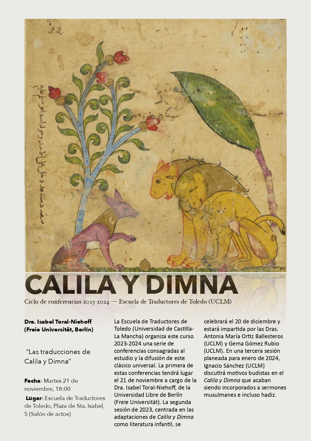 Ciclo de conferencias Calila y Dimna