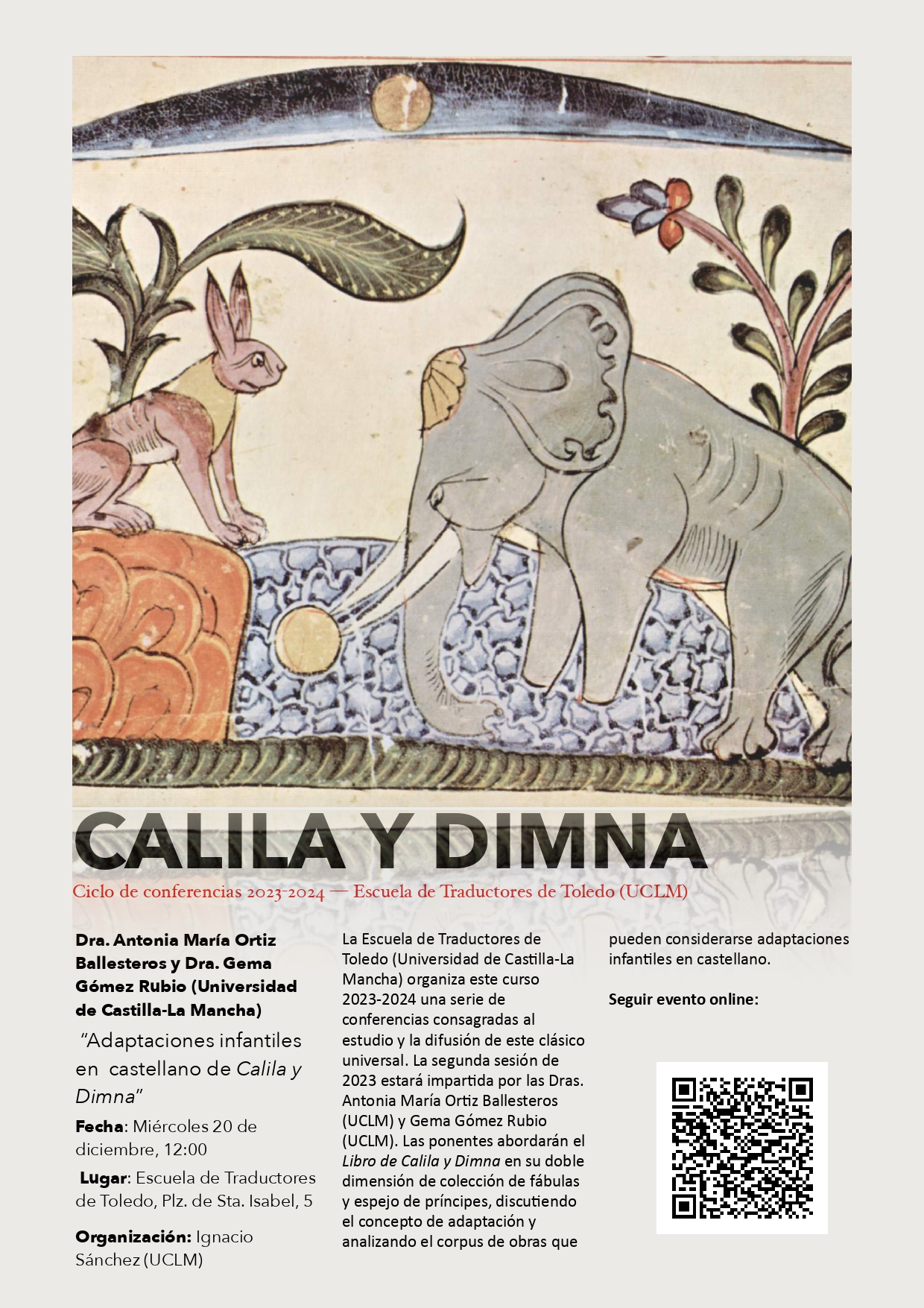 Segunda conferencia del ciclo Calila y Dimna
