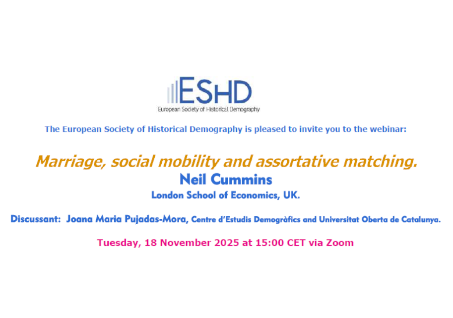 Webinar: MARRIAGE, SOCIAL MOBILITY AND ASSORTATIVE MATCHING