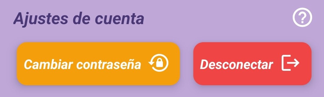Imagen de la configuración de cuenta.
