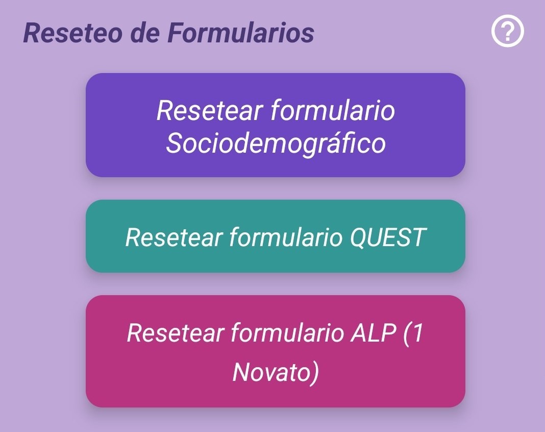 Imagen de la configuración de los formularios.