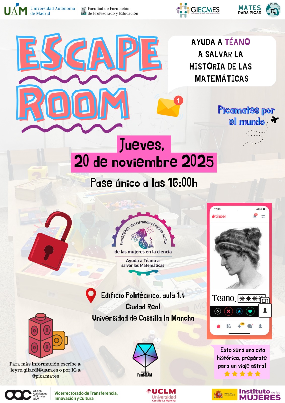 Convocatoria abierta: participa en la Escape Room Matemática en Ciudad Real