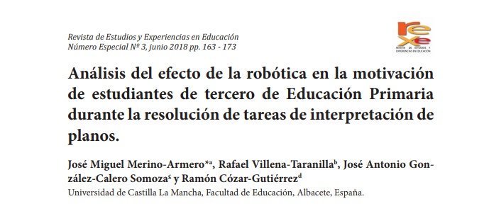 Análisis del efecto de la robótica en la motivación de estudiantes de tercero de Educación Primaria durante la resolución de tareas de interpretación de planos